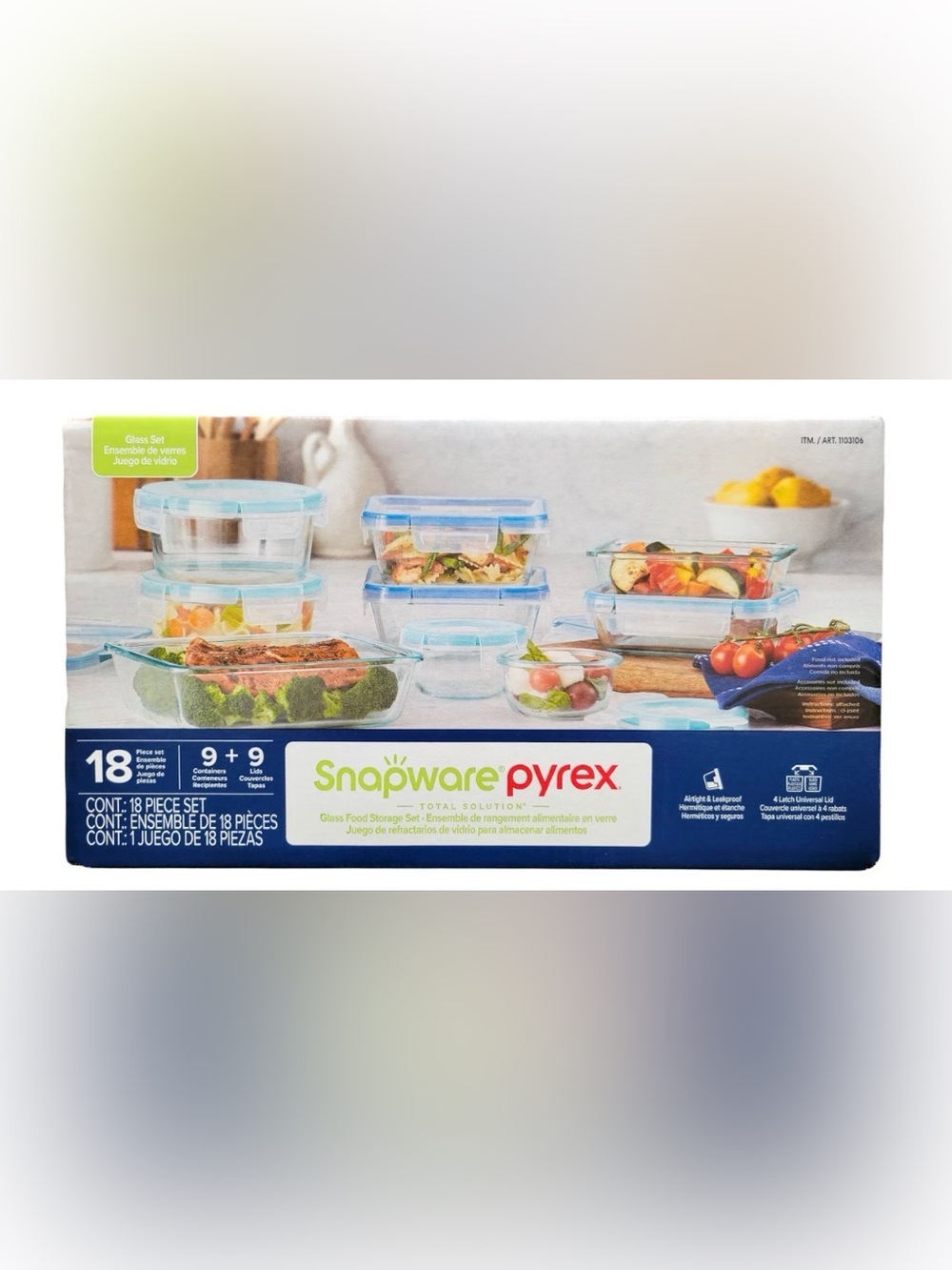 PYREX 18 Piece Snap-On Lids, Storage (BRAND NEW)